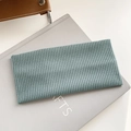 Elastic wide knit headband in sage green color with ribbed texture for daily wear - Haze Green