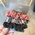 Three-piece set of silk satin scrunchies in burgundy, floral print, and black pleated style - Burgundy Floral Set (7#)