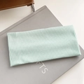 Chic mint green ribbed knit headband with vintage wide-brim design for women - New Aqua Green