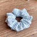 Blue and white striped scrunchie in seersucker fabric on a light wooden background - Extra Large / Light Blue
