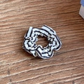 Classic black and white striped scrunchie made of textured pleated fabric for women - Medium / Black