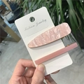 Set di fermagli per capelli rosa marmorizzati e rettangolari in colori pastello - Set di Fermagli per Capelli Goccia Rosa