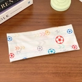 Bandeau sport blanc élastique avec motifs de football colorés et silhouettes d'athlètes - Motif de football flèche colorée et silhouette