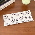 Bandeau élastique de football avec motif dense de ballons de foot noirs et blancs - Motif de football noir et blanc dense