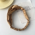 Eleganter champagnergoldener Satin-Haarreifen mit Knotendesign und elastischem Rückband - Kupfer