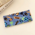Bandeau élastique de football bleu marine avec icônes de soccer et motifs sport - Motif de football thème GOAL bleu foncé