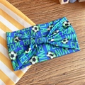 Dunkelblaues Fußball-Sportstirnband mit Goal-Run-Win-Prints und Knotendesign - 7# Kontrastfarbe Fußball