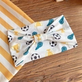 Elastisches Stirnband mit Fußball-Print, Pokal-Motiven und einer schicken Schleife - 17# Trophäe Pfeife Fußball