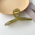 Minimalistische olivgrüne Haarklammer aus Harz für elegantes Styling und festen Halt - Grasgrün