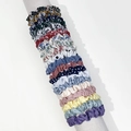 20-piece set of floral and solid elastic hair scrunchies displayed on a grey stand - Multicolor Mixed Style Four