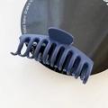 Matte deep blue resin shark hair claw clip for elegant long hair styling - Navy Blue