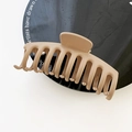 Matte beige hair claw clip in large size for women with elegant frosted finish - Khaki