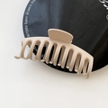 Elegant large matte beige hair claw clip for thick hair styling in minimalist Korean style - Flesh Pink