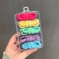 Set mit 25 nahtlosen Baumwoll-Haargummis in 5 Pastellfarben mit Acrylbox - 25er-Set (3#Macaron-Serie) / Macaron-Serie