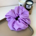 Elegant purple organza hair scrunchie placed on a premium champagne gold metal tray - Large / Purple