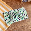 Sport-Stirnband mit Fußball-Print und grünen geometrischen Mustern auf Weiß - 26# Weiß Grün Ring Fußball