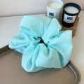 Oversized organza scrunchie in mint green with elegant pleated fabric texture - Large / Sky Blue