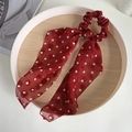 Coletero de gasa roja con lunares blancos y cintas largas elegantes para mujer - Rojo