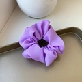 Elegant oversized lavender organza scrunchie displayed on a gold textured tray - Small / Purple