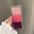 Lot de 9 élastiques à cheveux spirale en dégradé rose et violet en boîte - Bordeaux