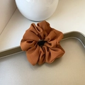 Oversized French organza hair scrunchie in elegant vintage caramel orange color - Small / Caramel color