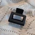 Pinza per capelli rettangolare nero opaco con design a intaglio, circa 5cm - Stile Quadrato (3# Opaco)