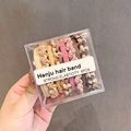 Set of 8 elastic braided hair bands in earthy tones stored in a clear square box - Light Color Large Braid Style (2#)