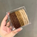 Elastic braided hair ties in plush earthy tones including brown and beige in a clear box - Towel Ring Coffee (1#)