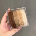 Elastic braided hair ties set in earth tones with soft faux fur and velvet textures - Plush Light Coffee (3#)