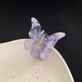 Elegant butterfly hair claw clip featuring purple and white marble texture acetate - 4# Transparent Purple