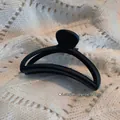 Matte black bow-style hair claw clip with 9.5cm length for thick hair styling - Semicircle Style (8# Matte)