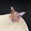 Elegant butterfly hair claw clip in pink and purple marble acetate for women styling - 5# Aurora Purple
