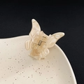Elegant cream butterfly hair claw clip with marble texture and golden spring mechanism - 10# Apricot