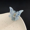 Elegant butterfly hair claw in blue marble cellulose acetate with gold metal spring - 9# Light Blue