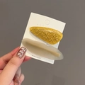 Lot de deux barrettes en acétate avec paillettes dorées et motifs gris-blanc ondulés - Jaune Feuille d'Or (5#绿色)