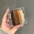 Elastic braided hair ties set in earth tones stored in a clear acrylic display box - High Elastic Solid Coffee (8#)