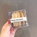 8PCS high elasticity hair bands set in earth tones presented in a clear storage box - Light Color Small Braid Style (6#)
