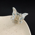 Blue and white marble pattern butterfly hair claw clip with golden metal spring - 15# Aurora Orange Blue