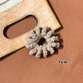 7cm hellgraues Plüsch-Stoff Spiral-Haargummi für Damen stylisches Accessoire - Khaki