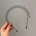 Serre-tête ondulé en métal noir pour homme avec design en dents de scie et embouts - Style de Vague à Dents Fines (1#)