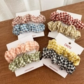 Lot de chouchous en peluche à carreaux mignons en plusieurs couleurs sur carte - Motif à Carreaux Aléatoire