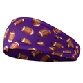 Detalle de la diadema deportiva elástica morada con estampado de fútbol americano - Púrpura profundo