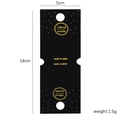 Elegant black folding jewelry card with gold foil handmade text and 14x5cm dimensions - Black HandMade (2)