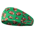 Fascia sportiva elastica in tessuto verde con motivo di football americano da donna - Verde
