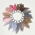 18-piece girls hair scrunchies set with leopard, floral, and polka dot ribbons - Leopard Print Series