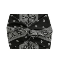 Black paisley headband with twisted knot design for yoga and fitness sessions - Black Paisley Pattern