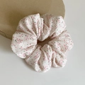 Elastico per capelli a fiori panna e rosa, elegante accessorio in stile coreano - Grande / Rosa Floreale