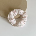 Elastico per capelli floreale in tessuto bianco con piccoli fiori rosa su scatola - Piccolo / Rosa Floreale