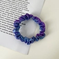 Elastico per capelli in tessuto laser sfumato blu scuro e viola con glitter metallici - Blu Scuro Viola Stellato Piccolo (Piccolo 2)