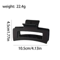 Matte schwarze rechteckige Haarklammer für dickes Haar mit 10,5 cm Längenmaßen - Quadratischer Stil (B768) / Schwarz
